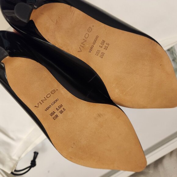 Vince Black Leather "Samy" Mules. NIB with Dust bag. Size 5.5 - Picture 9 of 13